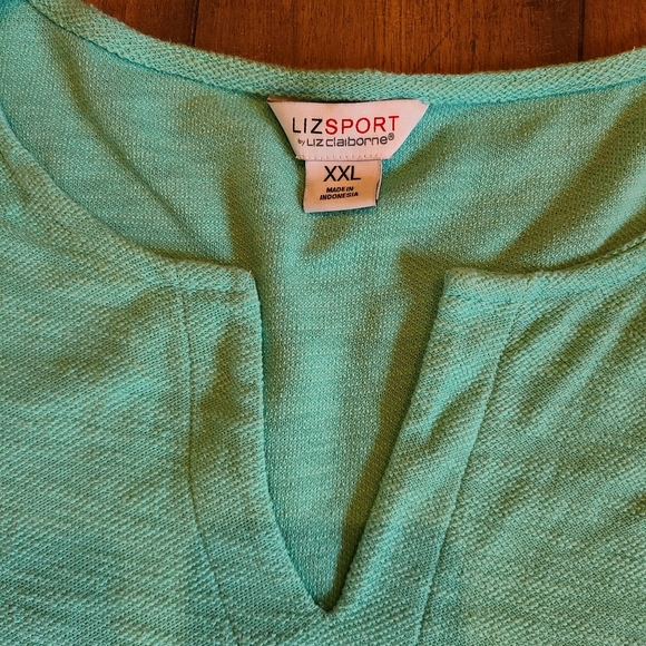LizSport Knit Tunic - Kangaroo Pocket Split Neck - Picture 2 of 3